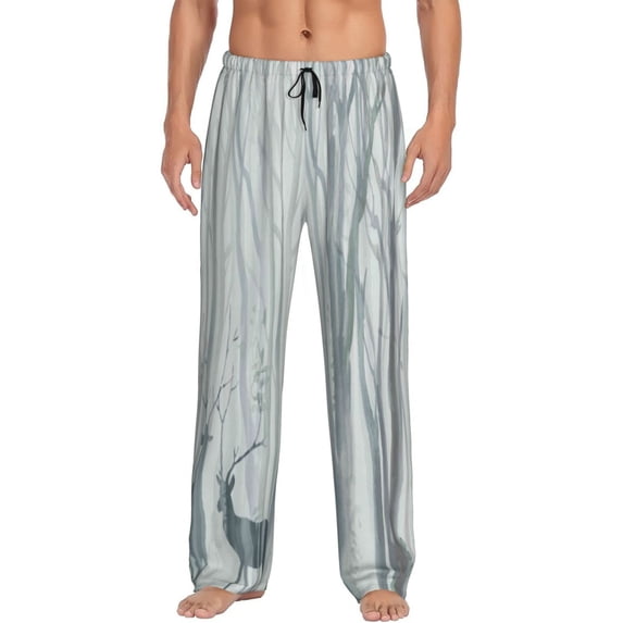 Disketp Christmas Deer Men'S Pajama Pants - Ultra Soft Fleece Sleep And Lounge Pants (Size: S-Xxl)