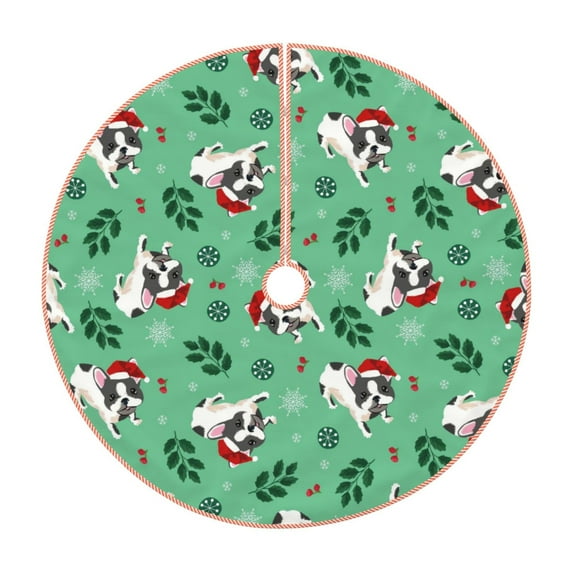 Disketp Christmas French Bulldog Christmas Tree Skirt, Christmas Tree Decorations, Christmas Decor, Tree Mat Decoration(30-48IN)-30"