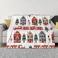 thumbnail image 1 of Disketp Christmas Houses Flannel Blankets - Thick and Warm Blanket for Winter, Soft Fuzzy Plush King Blanket for All Seasons60"x50", 1 of 6