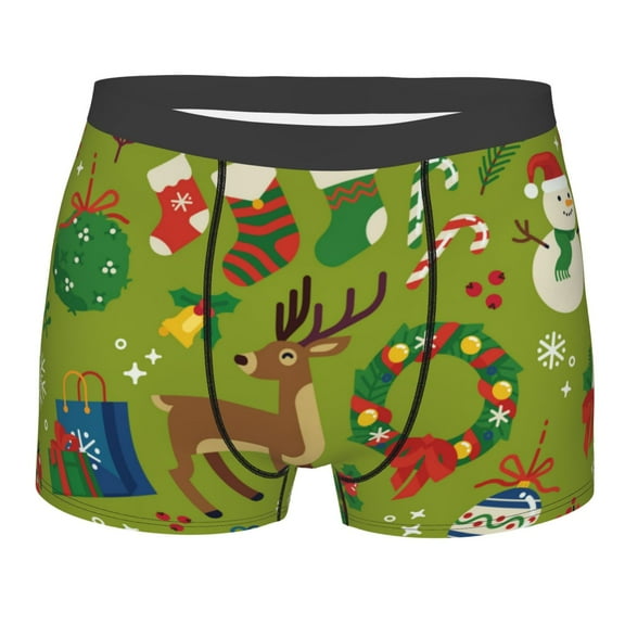 Disketp Christmas Men'S Boxer Briefs,Soft And Breathable Cotton Underwear With Comfortflex Waistband