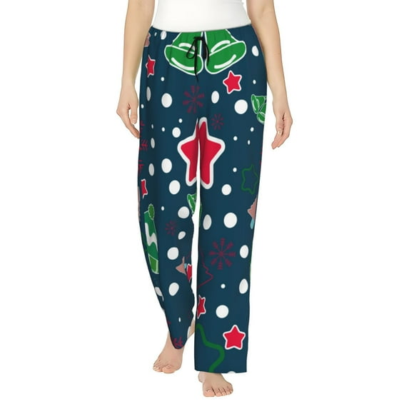 Disketp Christmas Print Women'S Comfy Pajama Pants Casual Drawstring Palazzo Lounge Wide Leg Pants