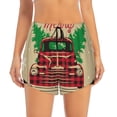 thumbnail image 1 of Disketp Christmas Vintage Red Truck Print Women's Shorts Workout Shorts for Athletic Gym Running Shorts with Phone Pockets Small, 1 of 8