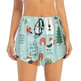 thumbnail image 1 of Disketp Christmas Winter Animals Print Women's Shorts Workout Shorts for Athletic Gym Running Shorts with Phone Pockets X-Large, 1 of 8