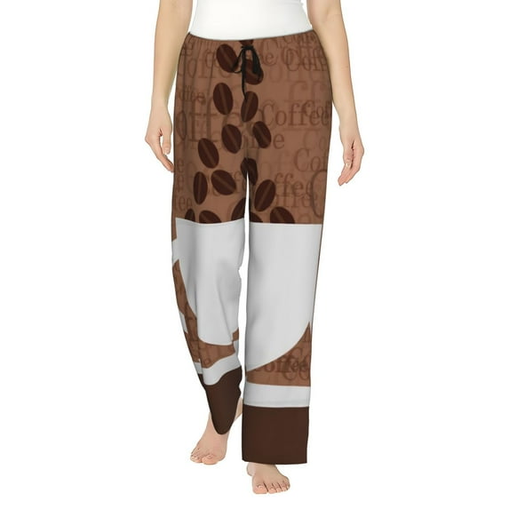 Disketp Coffee Cafe Cup Print Women'S Comfy Pajama Pants Casual Drawstring Palazzo Lounge Wide Leg Pants