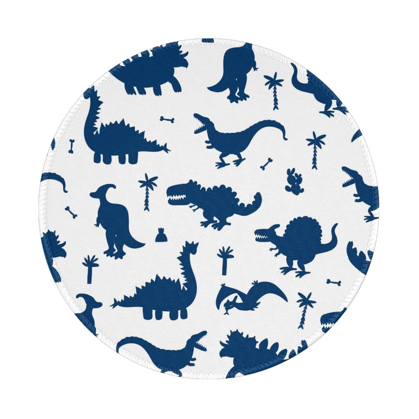 Disketp Collection Of Cute Cartoon Dinosaurs Blue Silhouette Pattern ...