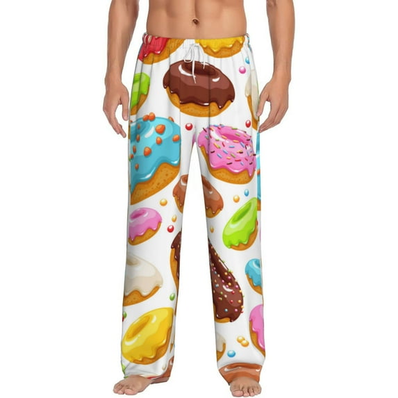 Disketp Color Donut Men'S Pajama Pants - Ultra Soft Fleece Sleep And Lounge Pants (Size: S-Xxl)