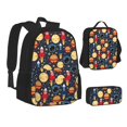 thumbnail image 1 of Disketp Colorful Astronomy Large Capacity Backpack Lunch Bag Pencil Case Combination 3 Piece Set for Student, 1 of 7
