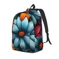 thumbnail image 1 of Disketp Colorful Blooming Flowers Canvas Backpack Lightweight Travel Daypack Student Rucksack Laptop Backpack-Small, 1 of 5
