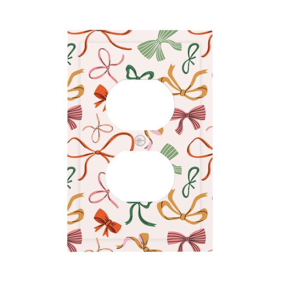 Disketp Colorful Bow Knots Decorator Light Switch or Receptacle Outlet Wall Plate Decorator Wall Plate Child Safe Outlet Cover-Style S