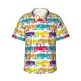 thumbnail image 1 of Disketp Colorful Car Hawaiian Shirts for Men,Mens Casual Short Sleeve Button Down Shirts Beach Shirt,Small, 1 of 7