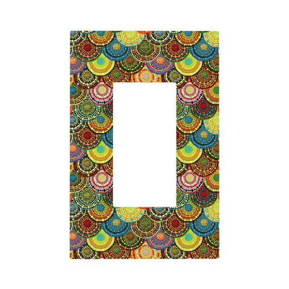 Disketp Colorful Circle Decorative Light Switch or Outlet Wall Plate with Safety Cover-Style U