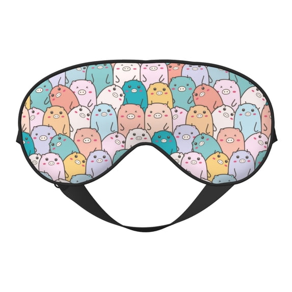 Disketp Colorful Cute Pig Print Sleep Mask-Eye Mask for Sleeping,Comfortable & Super Soft Eye Mask with Adjustable Strap,Travel Eye Mask
