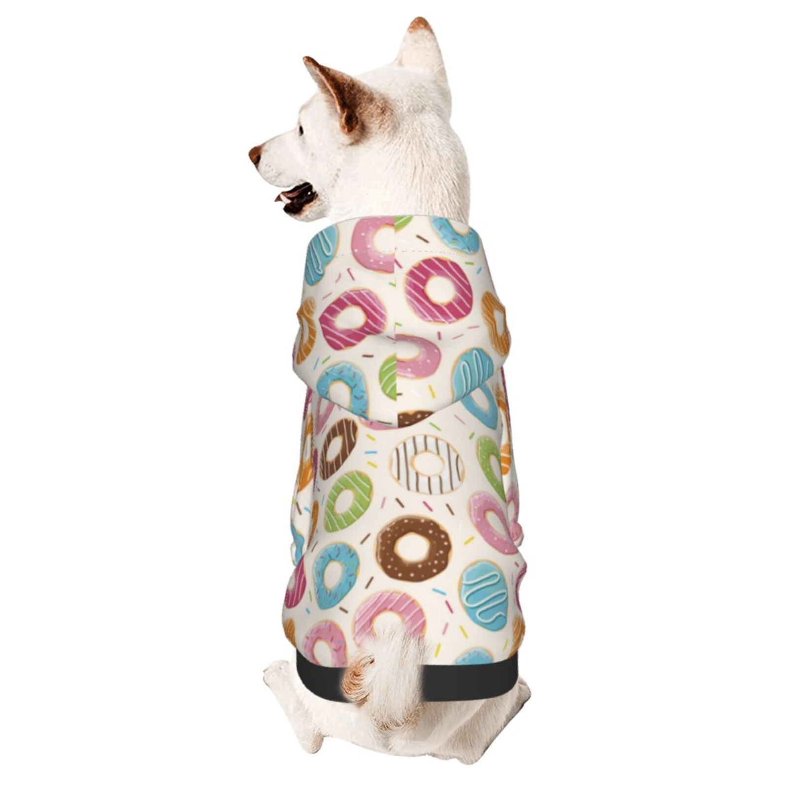Disketp Colorful Donuts Dog Hoodie Dog Clothes with Hat, Pet Winter