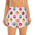 thumbnail image 1 of Disketp Colorful Donuts Print Women's Shorts Workout Shorts for Athletic Gym Running Shorts with Phone Pockets Small, 1 of 8