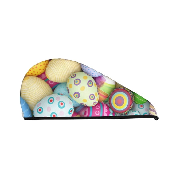 Disketp Colorful Easter Eggs Microfiber Hair Towel Wrap,Hair Drying Towel With Button,Towel Turban,Head Towel To Dry Hair Quickly For Girls And Women