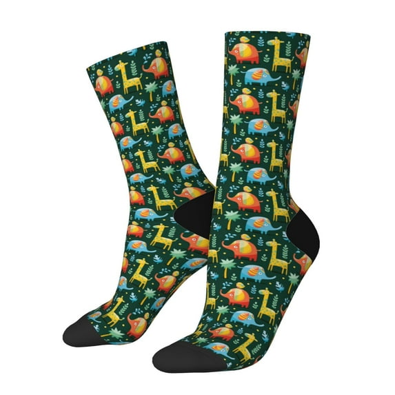 Disketp Colorful Elephants Unisex Crew Socks Lightweight Breathable Ventilation Ankle Socks, Mid-calf socks for Daily