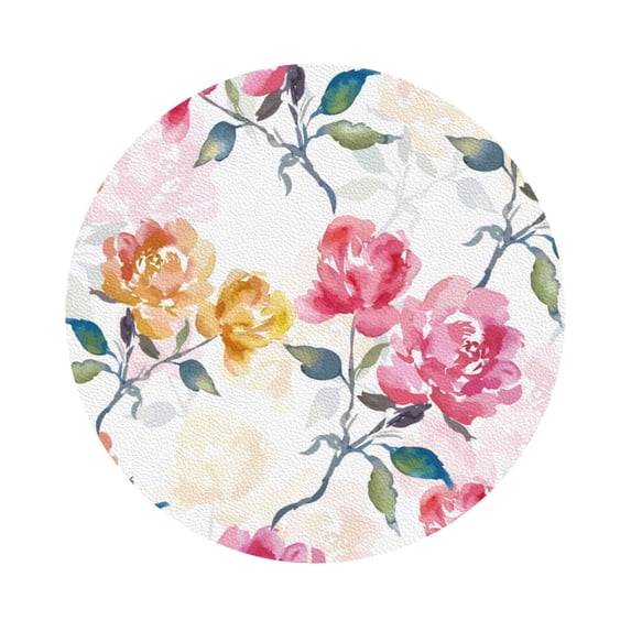 Disketp Colorful Flowers Funny Coasters,6 Pcs Leather Coasters With Holder, Perfect Housewarming Hostess Gifts,Protect Furniture From Water Marks Scratch And Damage