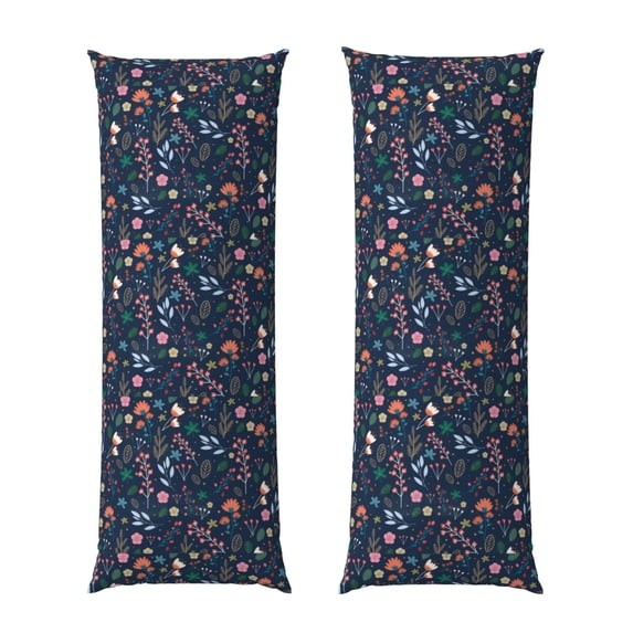 Disketp Colorful Flowers Print Body Pillow Cover - Super Soft 20x54 Body Pillow Case,Long Side Hidden Zipper