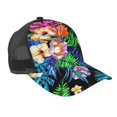 thumbnail image 1 of Disketp Colorful Flowers Print Trucker Hat Men Women - Mesh Baseball SnapBack Cap, 1 of 7
