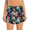 thumbnail image 1 of Disketp Colorful Flowers Print Women's Shorts Workout Shorts for Athletic Gym Running Shorts with Phone Pockets Small, 1 of 8