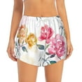 thumbnail image 1 of Disketp Colorful Flowers Print Women's Shorts Workout Shorts for Athletic Gym Running Shorts with Phone Pockets XX-Large, 1 of 8