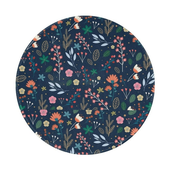 Disketp Colorful Flowers Small Mouse Pad 7.9x7.9 Inches,Washable Round Mousepad For Office Laptop Computer,Non-Slip Rubber Base Mouse Pads For Wireless Mouse