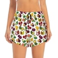 thumbnail image 1 of Disketp Colorful Fruits Print Women's Shorts Workout Shorts for Athletic Gym Running Shorts with Phone Pockets Small, 1 of 8