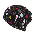 thumbnail image 1 of Disketp Colorful Geometry Slouchy Beanie Hip-Hop Soft Lightweight Running Beanie Adult Hats Chemo Cap for Men Women, 1 of 8