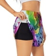 thumbnail image 1 of Disketp Colorful Glitter Dagon Fruit Women's Shorts Workout Shorts for Athletic Gym Running Shorts with Phone Pockets-X-Large, 1 of 7