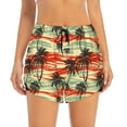 thumbnail image 1 of Disketp Colorful Hawaii Palms Print Women's Shorts Workout Shorts for Athletic Gym Running Shorts with Phone Pockets, 1 of 8