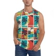 thumbnail image 1 of Disketp Colorful Hawaii Palms Sleeveless Tshirts for Men, Muscle Shirts for Men Dry Fit Tank Top-3X-Large, 1 of 5