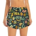 thumbnail image 1 of Disketp Colorful Hippie Print Women's Shorts Workout Shorts for Athletic Gym Running Shorts with Phone Pockets Large, 1 of 8