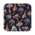thumbnail image 1 of Disketp Colorful Mushrooms Funny Coasters,6 Pcs Leather Coasters With Holder, Perfect Housewarming Hostess Gifts,Protect Furniture From Water Marks Scratch And Damage, 1 of 9