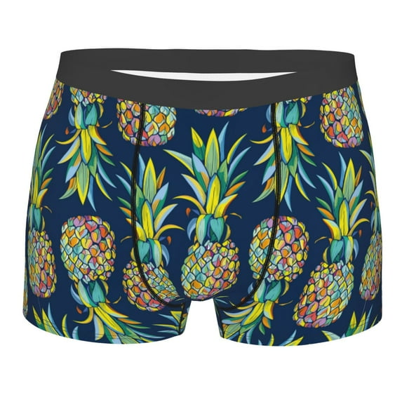 Disketp Colorful Pineapples Men'S Boxer Briefs,Soft And Breathable Cotton Underwear With Comfortflex Waistband