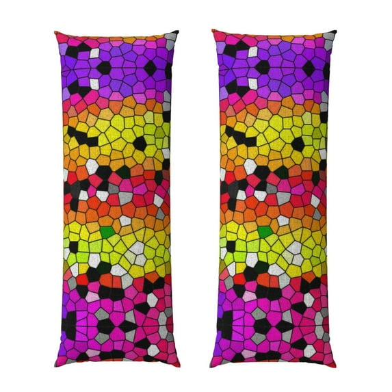 Disketp Colorful Tie Dye Stained Glass 1 Print Body Pillow Cover - Super Soft 20x54 Body Pillow Case,Long Side Hidden Zipper