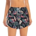 thumbnail image 1 of Disketp Colorful Tropical Leaves Print Women's Shorts Workout Shorts for Athletic Gym Running Shorts with Phone Pockets XX-Large, 1 of 8