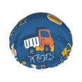 thumbnail image 1 of Disketp Construction Vehicles Shower Caps,Reusable Shower Cap For Women, Double Layer Waterproof Hair Cap, Large Size For All Hair Lengths,For Girls Spa Home Salon Use, 1 of 9