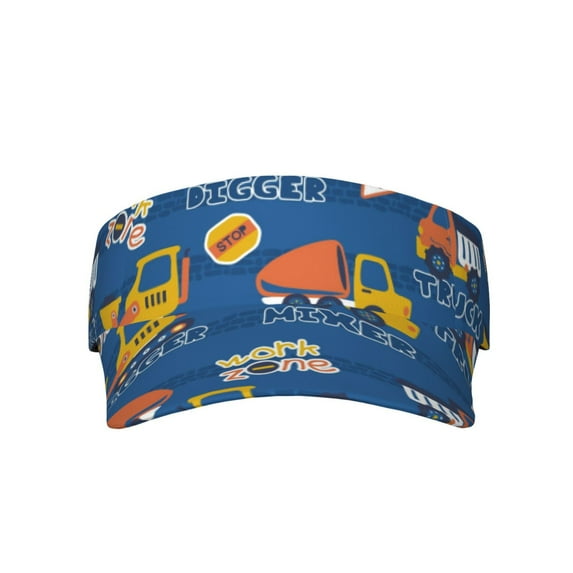 Disketp Construction Vehicles Sun Visors for Women Men Unisex Tennis Golf Visor Hat Adjustable Summer Hats Sport Outdoor Visor Hat UV Protection Cap