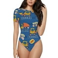 thumbnail image 1 of Disketp Construction Vehicles for Women's Short-Sleeved Onesie Fit Top T-Shirt Round Neck Basic Casual T-shirt Bodysuits-X-Large, 1 of 7