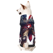 Disketp Cool Patriotic Buffalo Cowboy Dog Hoodie Dog Clothes with Hat, Pet Winter Clothes Warm Hoodies Coat for Small Dogs-X-Small