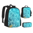 thumbnail image 1 of Disketp Coral And Seashell On The Beach Large Capacity Backpack Lunch Bag Pencil Case Combination 3 Piece Set for Student, 1 of 7