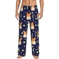 thumbnail image 1 of Disketp Corgi Lying With Moons And Stars Men'S Pajama Pants - Ultra Soft Fleece Sleep And Lounge Pants (Size: S-Xxl), 1 of 9