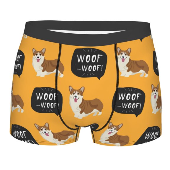 Disketp Corgi Men'S Boxer Briefs,Soft And Breathable Cotton Underwear With Comfortflex Waistband