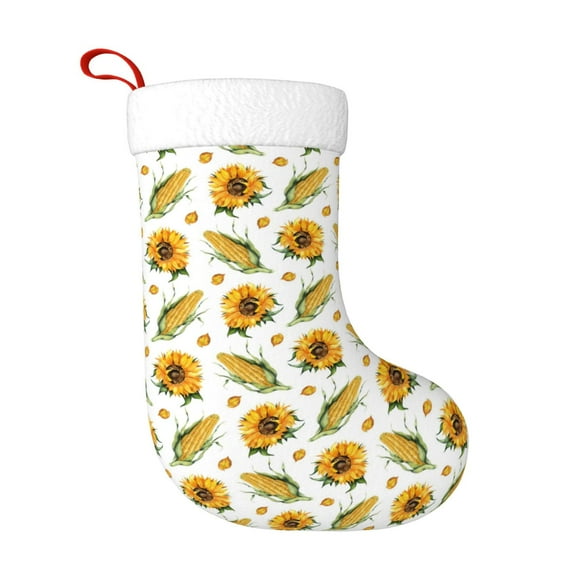 Disketp Corn Sunflowers Christmas Stockings, Xmas Stocking for Family Holiday Season Décor, Personalized Holiday Indoor Decorations