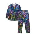 thumbnail image 1 of Disketp Cosmic Purple Irises for Pajamas Set Long Sleeve Sleepwear Mens Button Down Nightwear Pj Sets-Large, 1 of 7
