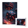 thumbnail image 1 of Disketp Cosmic Red Sparkle Dice Custom Puzzle Personalized Puzzles 1000 Pieces, Customized Picture Puzzle for Adult and Teens((29.5×19.7in, Vertical), 1 of 9