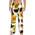 thumbnail image 1 of Disketp Cow Print Sunflower Men'S Pajama Pants - Ultra Soft Fleece Sleep And Lounge Pants (Size: S-Xxl), 1 of 9
