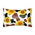 thumbnail image 1 of Disketp Cow Print Sunflower Satin Pillowcase For Hair And Skin - Satin Pillow Cases Standard Size 20x30 Inches With Zipper,Gifts For Women Men, 1 of 8