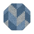 thumbnail image 1 of Disketp Cozy Knitted Blue Chevron Funny Coasters,6 Pcs Leather Coasters with Holder, Perfect Housewarming Hostess Gifts,Protect Furniture from Water Marks Scratch and Damage,Octagon, 1 of 7