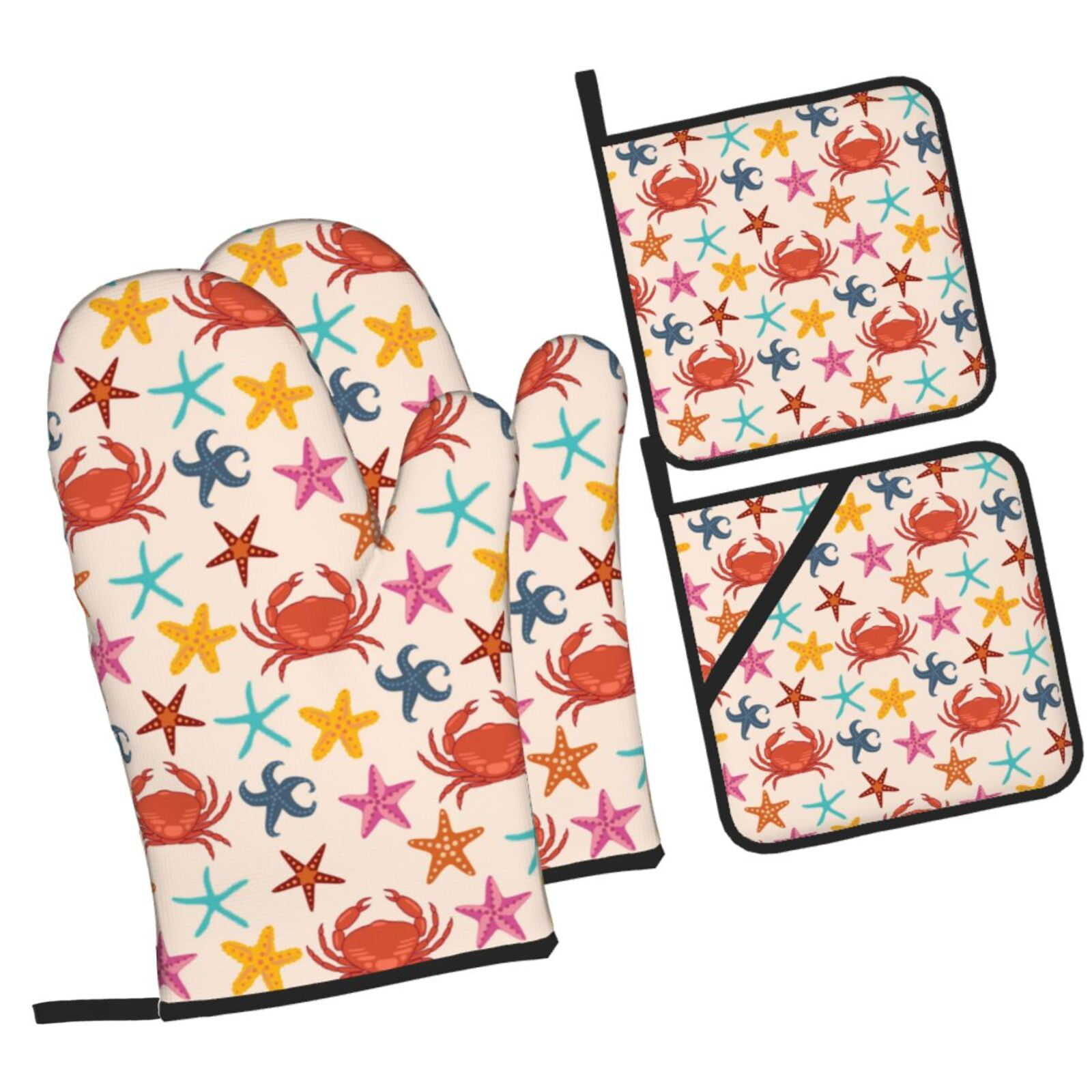 Disketp Crabs And Seastars Oven Mitts and Potholders BBQ GlovesOven